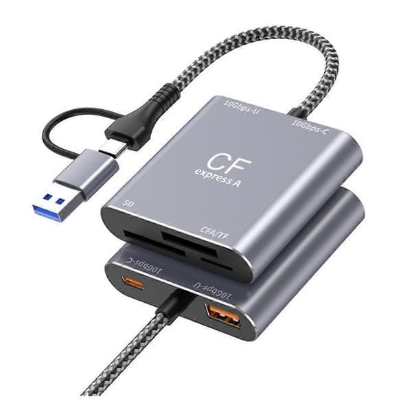 CFexpress 3i1 TypeA SD TF Højhastighedskortlæser USB3.2 Gen2 10Gbps USB-C Hub A A