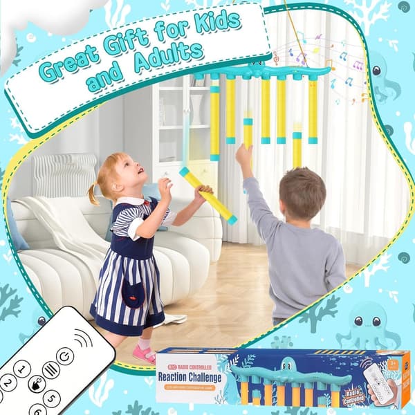 Reaction Training Toy, Challenge Game, 3 Adjustable Speed Drop Stick Game, Hand-Eye Coordination Quick Reaction Training Toy for Birthday