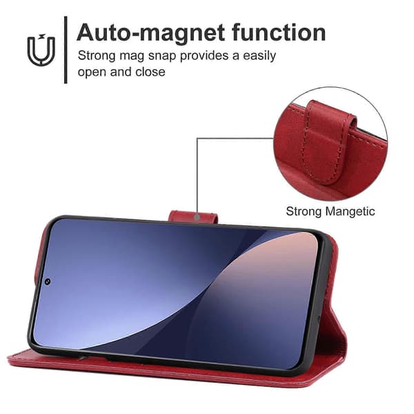 Læder telefoncover til Xiaomi 12X (rød)