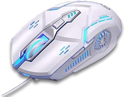 Silver Eagle G5 Silent Wired Mouse Six Buttons Light Game USB Wired Gaming Mouse Office Game Light Mouse (White)