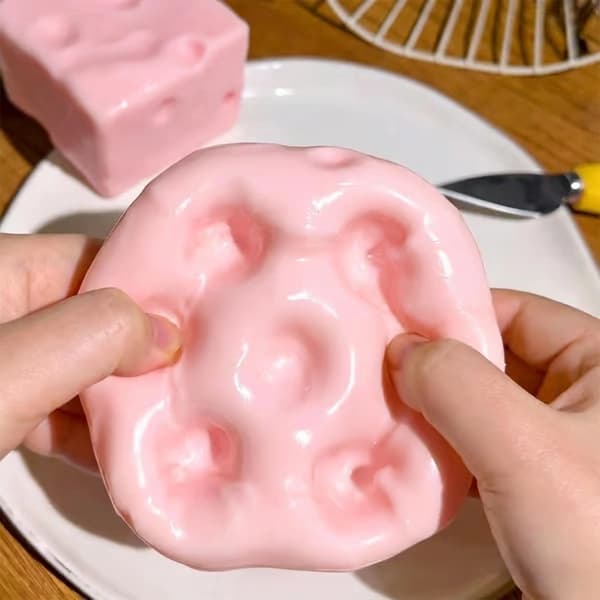 Big Cheese Squishy, Jumbo Squishy Cheese Luck Squeeze Cheese Squeeze Balls, Blød Langsom-Rebound Terning Sensorisk Stresslindring, Stresslindring