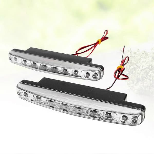 2 stk 12V 5W LED frontlyspære SMD 2x8 LED Profesjonell LED tåkelys DRL