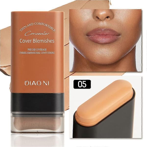 Portable Moisturizing Concealer Stick 20g, Natural Coverage Long-lasting Hydration, for Multiple Skin Tones (Dark Wheat)