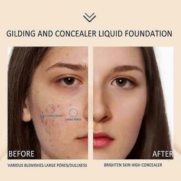 Concealing Liquid Foundation, 30g Hydrating Oil Control Natural Makeup Long-lasting