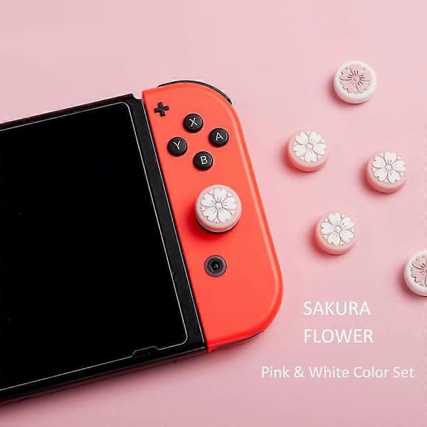 Silikonvippblomma tumgreppskåpor, joysticklock för Switch & Lite