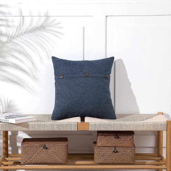 Putetrekk 18x18 tommer med trippelknapper, sett med 2, chenille, rustikk bondegård, dekorasjon til sofa
