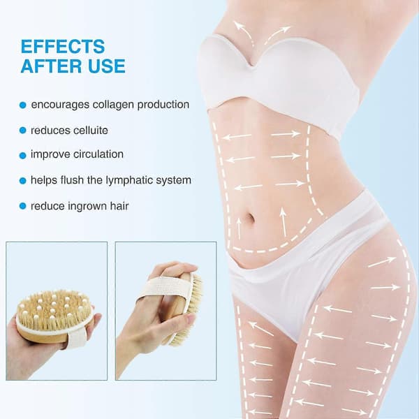 Rund eksfolierende kropsbørste til cellulite og lymfedrænage, hudplejeværktøj, eksfolierende massager