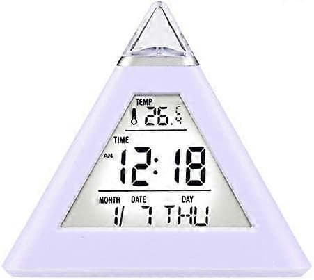 7 LED Pyramide Farveskiftende Digitalt Vækkeur