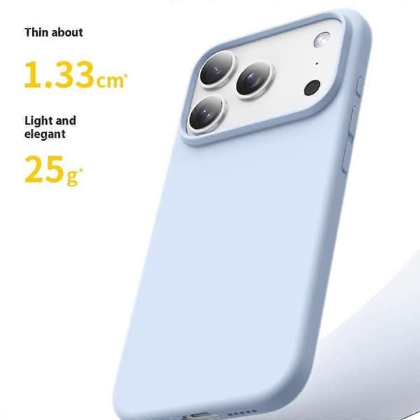 For iPhone 17 Pro Case Ultra-thin Liquid Silicone + PC Anti-Scratch Phone Cover with Camera Touch Co (Cloud Blue)
