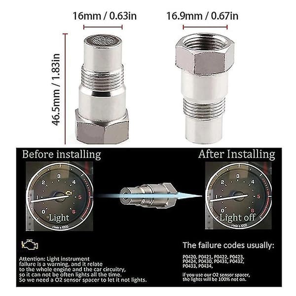 Bil CIR Fix Check Engine Light Eliminator Adapter Oxygen O2 Sensor M18x1.5_Särskilda gåvor