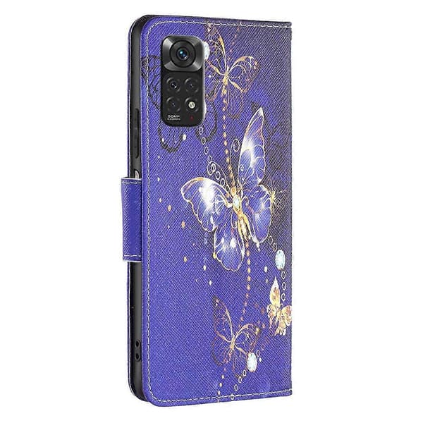 Värillinen nahkakotelo piirustuksella Xiaomi Redmi Note 11 International Version -puhelimelle
