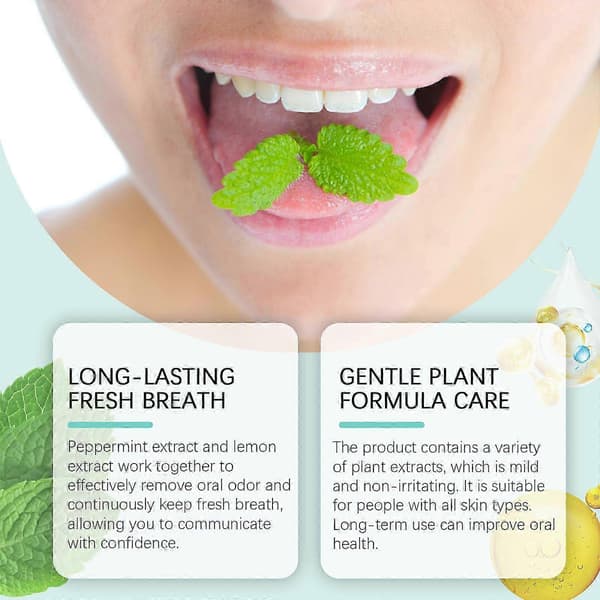 2025 Oralhoe Mouthwash, Clean Teeth, Remove Stains, Remove Odors and Smell Fresh Portable Clean Solid Toothpaste Tablets