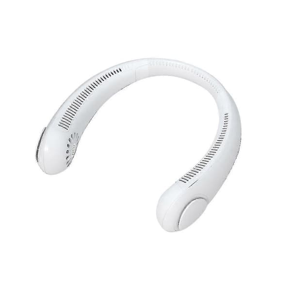 Mini Halsventilator Bærbar Hængende USB Genopladelig Luftkøler Bladløs Ventilator 3000mah -T white