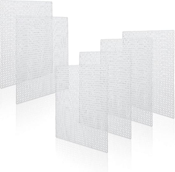 20 Sheets Plastic Canvas, 7ct Clear Plastic Mesh Canvas Sheets for Embroidery, Cross Stitch Plastic Aida Plastic Mesh Fabric for Crafts DIY Crochet Pr