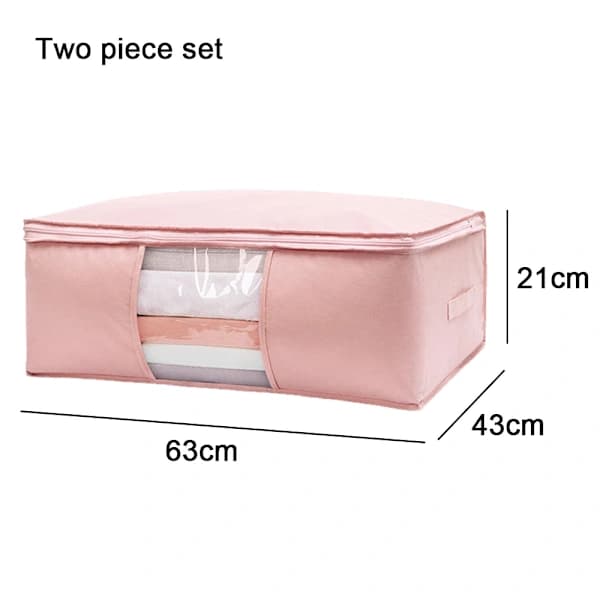 Clothing Storage Bag - Medium [Dustproof + Odorless + Skin-friendly] - Pink + Light Blue