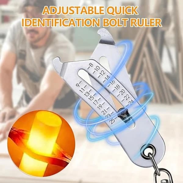 Portable Precision Thread Size Checker Keychain, Accurate Bolt Size Finder Keychains, Thread Size Verification Tool for Quick