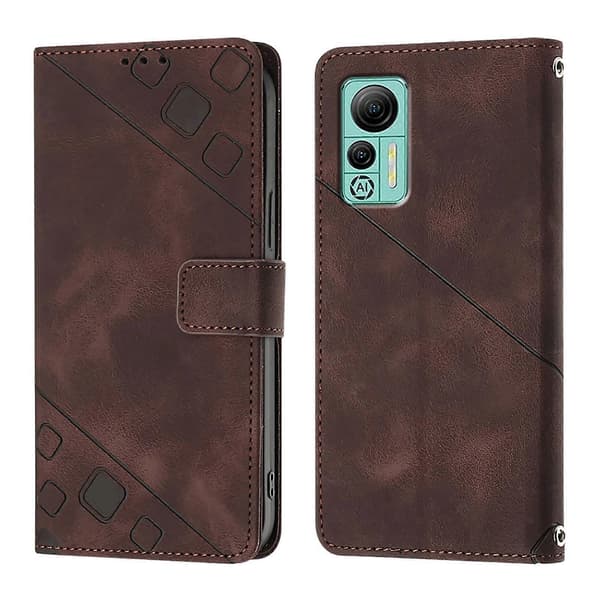 Nahkakotelo kohokuvioidulla nahkaulkoasulla Ulefone Note 14:lle