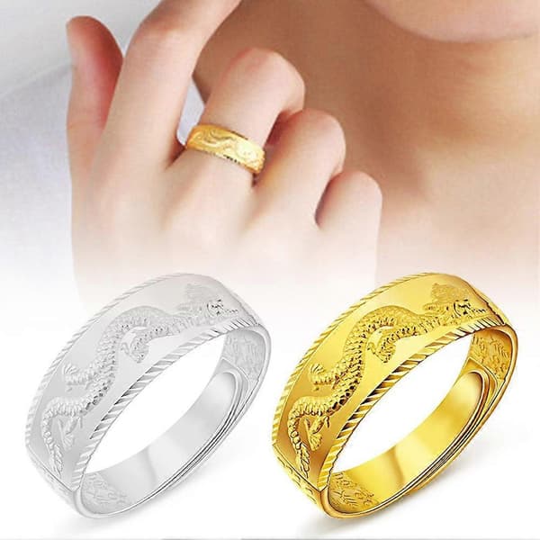 Guld mænds åben ring mænds drage ring dominerende mode ring smykker mænd_Særlige gaver