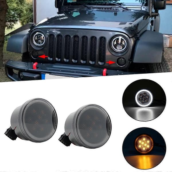 Ravfarvede LED-blinklys billampesamling til 2007~2017 Jeep Wrangler JK