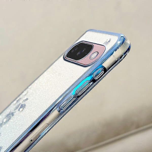 Blomstret TPU Gradient Mobiltelefondeksel med Stropper for Google Pixel 10/10 Pro (Blå)