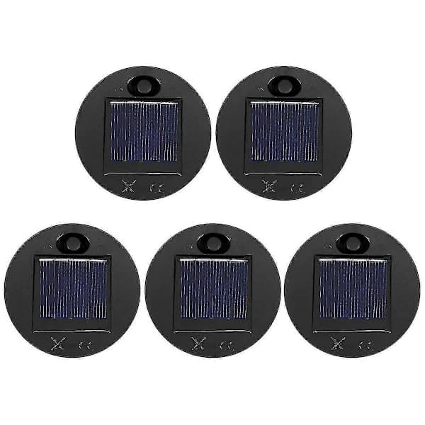 5-pack Replacement Solar Light Parts (Top Size 7cm, Bottom Size 6cm), 7 Warm White LED Waterproof