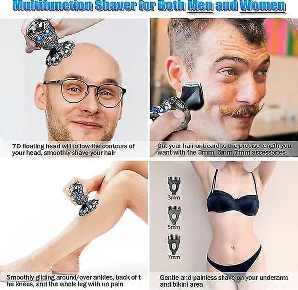 Electric Shaver for Bald Men, Equipped with 5D Floating Head.