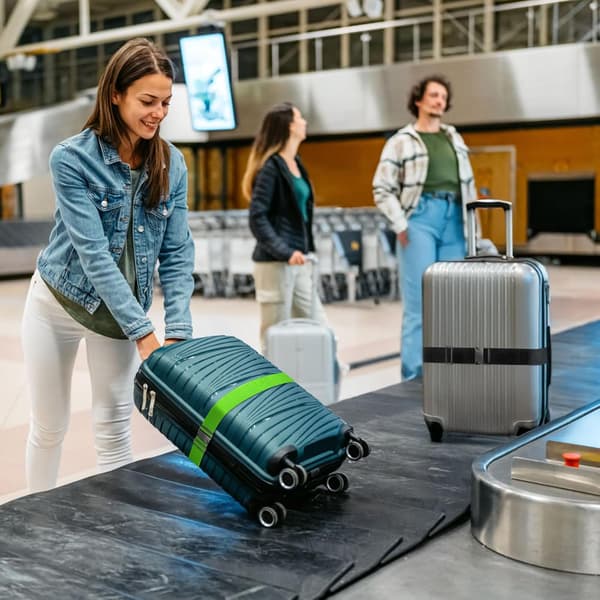 Extended Luggage Straps, 2-Pack, Adjustable, with Quick Release Buckles, Identification Strap for Travel/Air Luggage (Black)