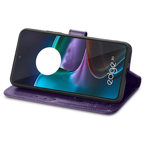 Læderetui til Motorola Edge 30 (Lilla)