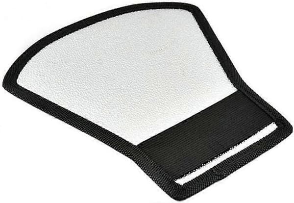 1 st Flash Diffuser Reflector Premium Dubbelsidig Silver/Vit Böjbar Blixtreflektor Kit med Elastisk Rem