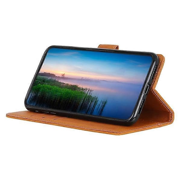 Compatible Case for Samsung Galaxy A17, Cowhide Texture, Leather Wallet, Phone Case (Brown)