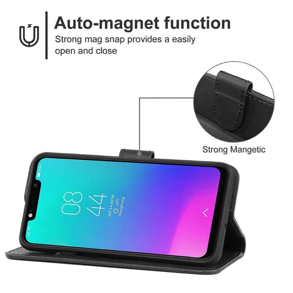 (New) Leather Case for Tecno Pouvoir 3 (Black)