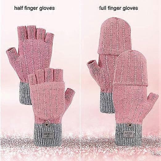 Handskar Vinter pekskärm stickade varma handskar, elastisk varm ull halkfri
