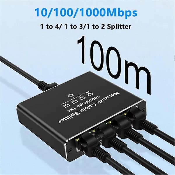 Ethernet-adapter LAN Internet Splitter Gigabit Switch 1 til 4 1 to 4