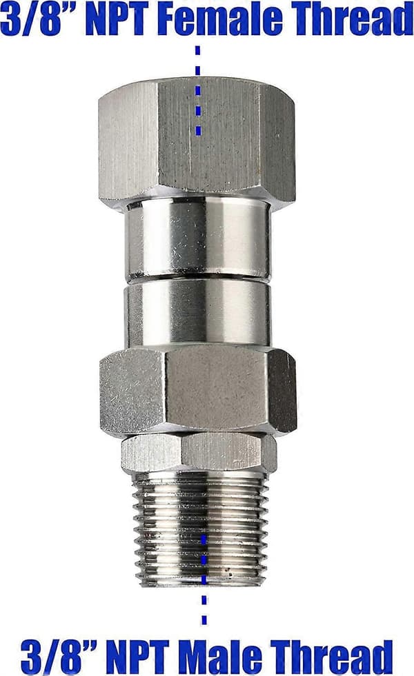 Høytrykksvasker Roterende, 3/8\" NPT Utvendig Gjenge, Rustfritt Stål, 4500 PSI