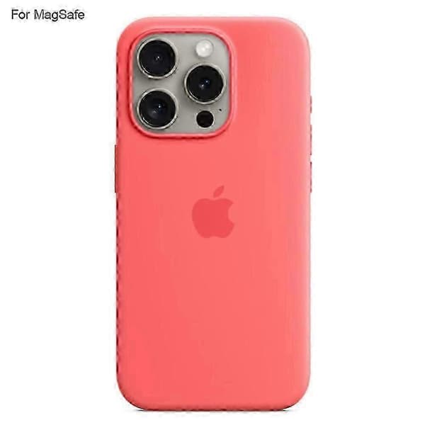 Case for iPhone 15 Pro with MagSafe - Liquid Silicone Protective Case - YT4 (Deep Pink)