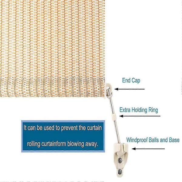 Reservedele med endestykker Bungee Kit Universal Persienner Bind ned Solskærme_Gave