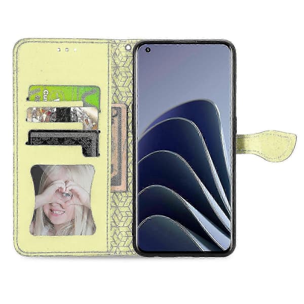 Fodral för OnePlus 10 Pro 5G Präglade Vingar Mandala Läder Folio Fli... (Gul)