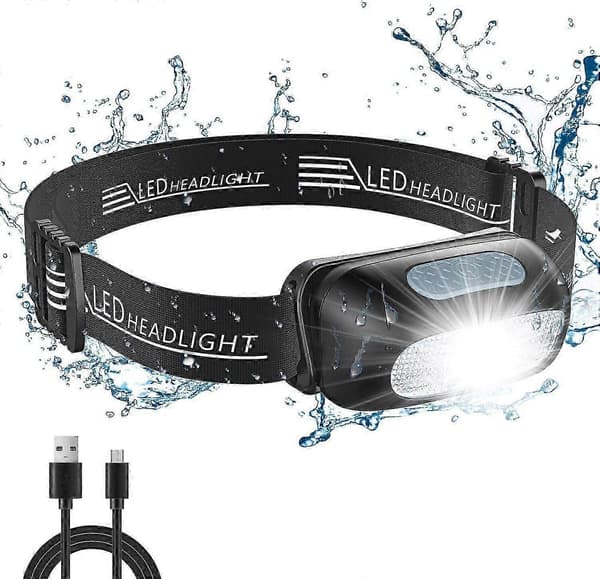 2025, Rechargeable LED Headlamp, Powerful Waterproof Headlight with 5 Light Modes