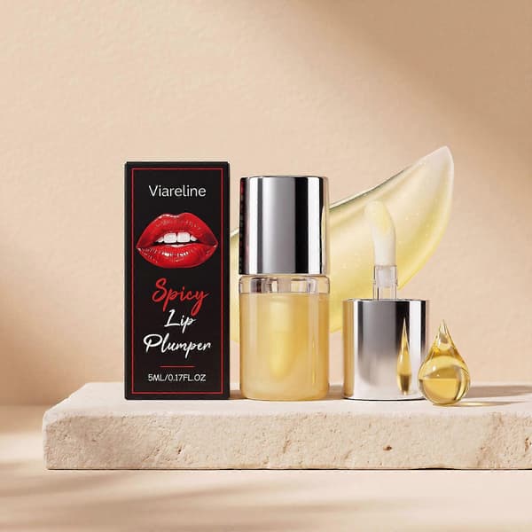 Spicy Lip Plumping Gloss Intense Volumizing & Hydrating Formula for Fuller Lips, High-Shine Clear Finish