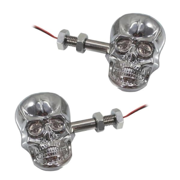 Universal Skull LED Blinklys Indikatorlys Brugt til Motorcykel