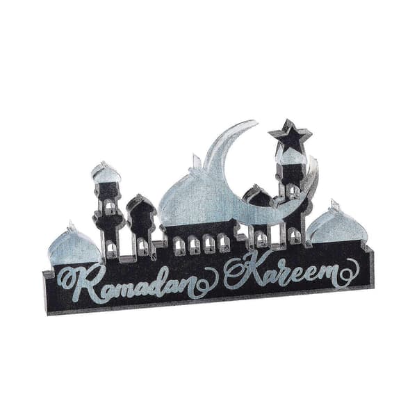 Træ Akryl Islamisk Bordpynt, Ramadan Kareem Og Eid Mubarak Dekoration Silver