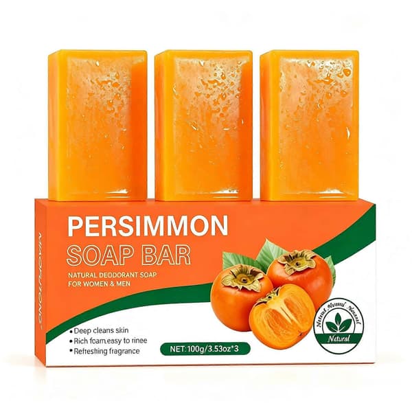 3-pakning persimmon deodoriserende såpe, 100g hver