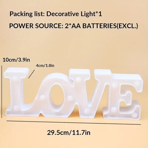 Romantic Love-Shaped Night Light - Perfect for Weddings, Proposals