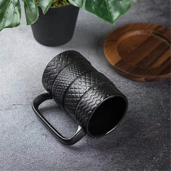 Däckmugg Hjulmugg Kaffe Te Dryck Keramisk Däckmugg Rolig Present Svart