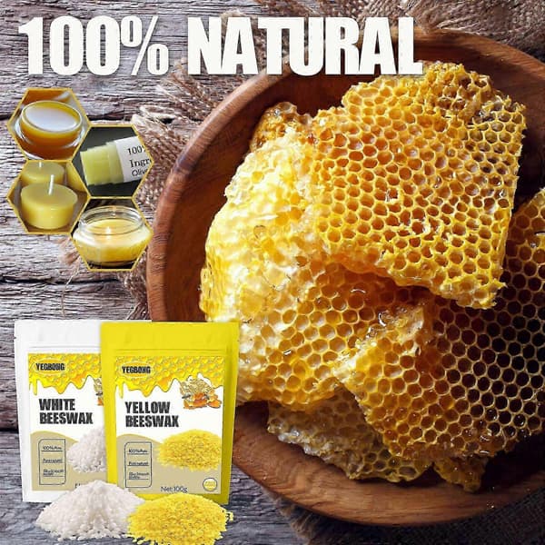 Hvide bivoksgranulat til DIY hudpleje, læbepomade, lysfremstilling & aromaterapi - 100g