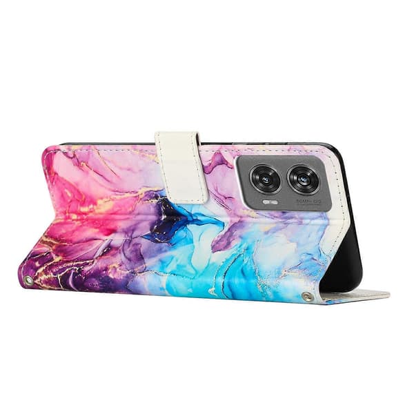 Painted Marble Pattern Leather Case (For Motorola Edge 50 Fusion)