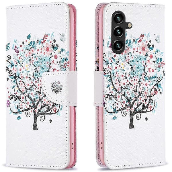 Wallet Case for Samsung Galaxy A16 with Pattern Print, Leather Phone Cover (Flower Tree)