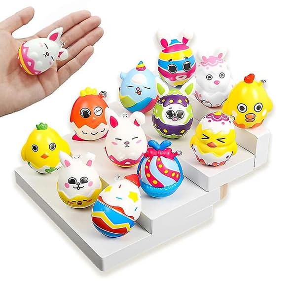 6 stk Squishy Påskeharer Egg Stressleker Barn Påskefest Gaver til Gjester Eggkurvfyll Godterifyll