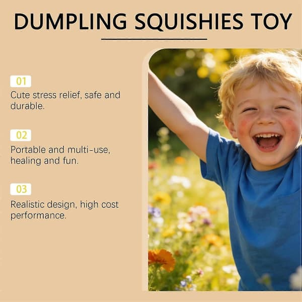 Gigantisk Glitter Dumpling Squishy, Squishy Dumpling Fidget-leke, Bao Bun Squishy Klemmeleke med Damper for Stresslindring White