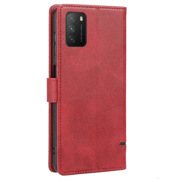 Klassisk læderpung etui til Xiaomi Redmi 9T / Poco M3 (Rød)